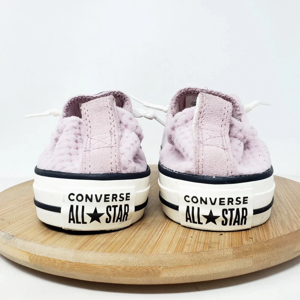 Converse Shoreline Shoes Womens 7 Fuzzy‎ Fleece Slip On Sneakers Cinch Heel